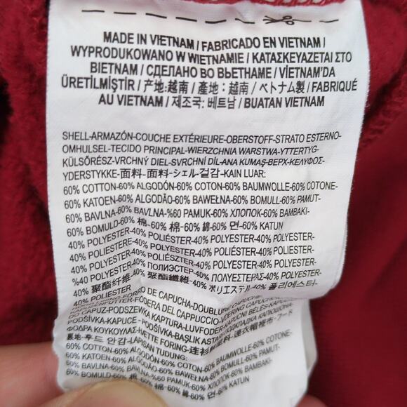 Vans Off The Wall Men's M Red Fleece Pullover Hoodie, Keep The Peace Skater - Picture 5 of 6